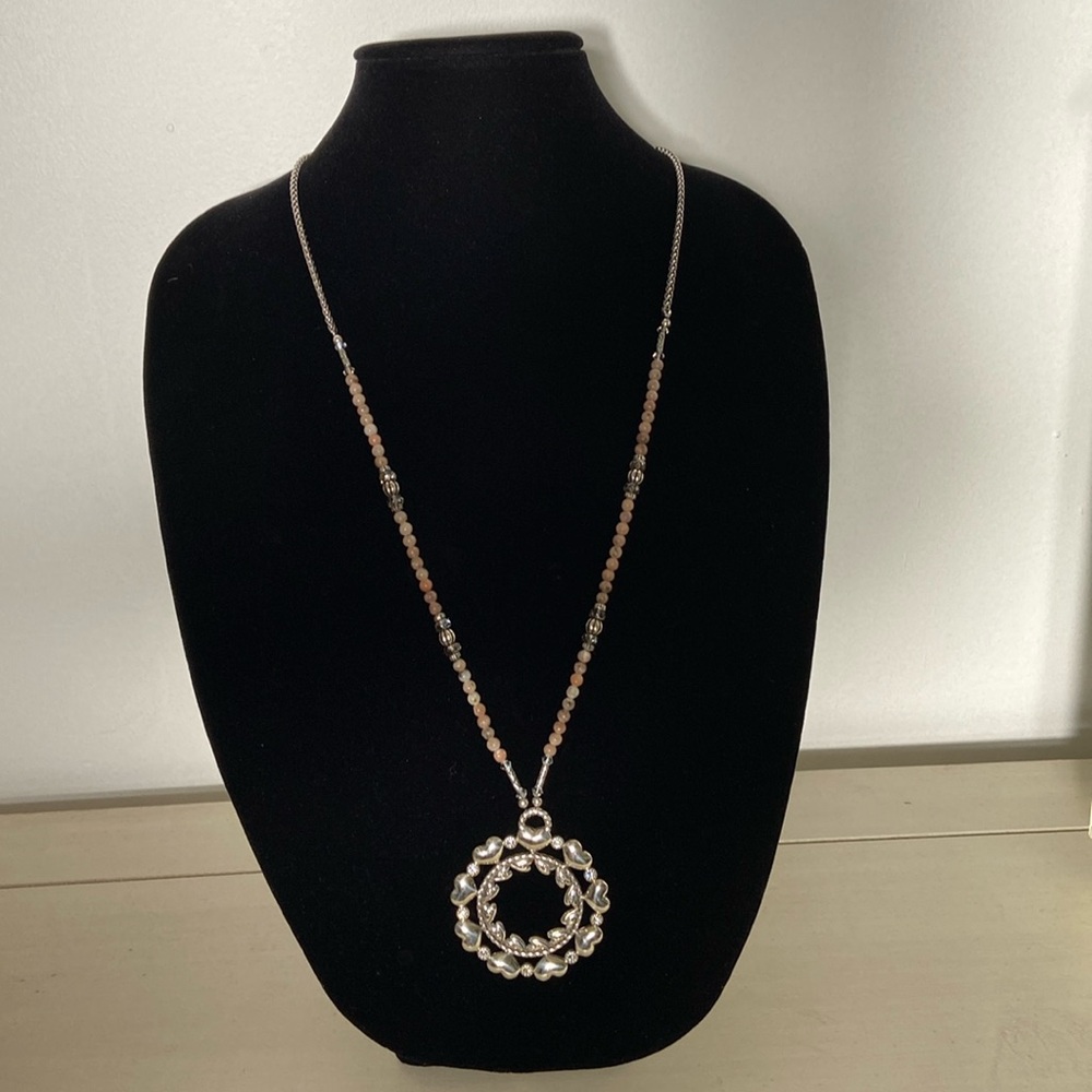 Brighton Silver and Brown Beaded Necklace